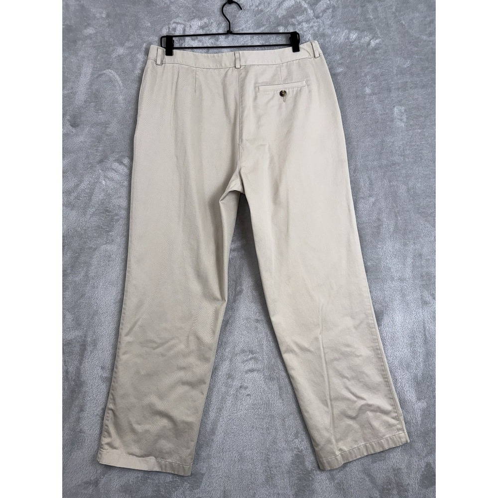 LL Bean Pants Women 14 Beige Khaki Original Fit Tapered Pleated Career‎ Casual - Picture 11 of 13